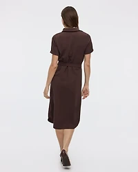 Short-Sleeve Buttoned-Down Shirt Dress