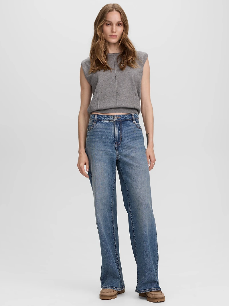 Wide-Leg Mid-Rise Jean