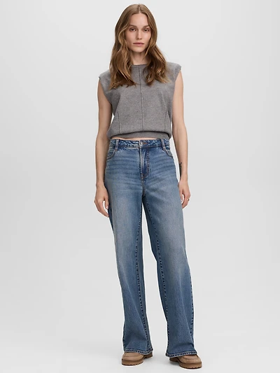 Wide-Leg Mid-Rise Jean