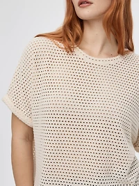 Short-Dolman-Sleeve Boat-Neck Tee