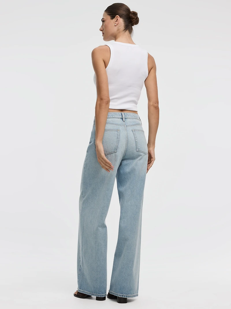 Pantalon à taille croisée jambe large