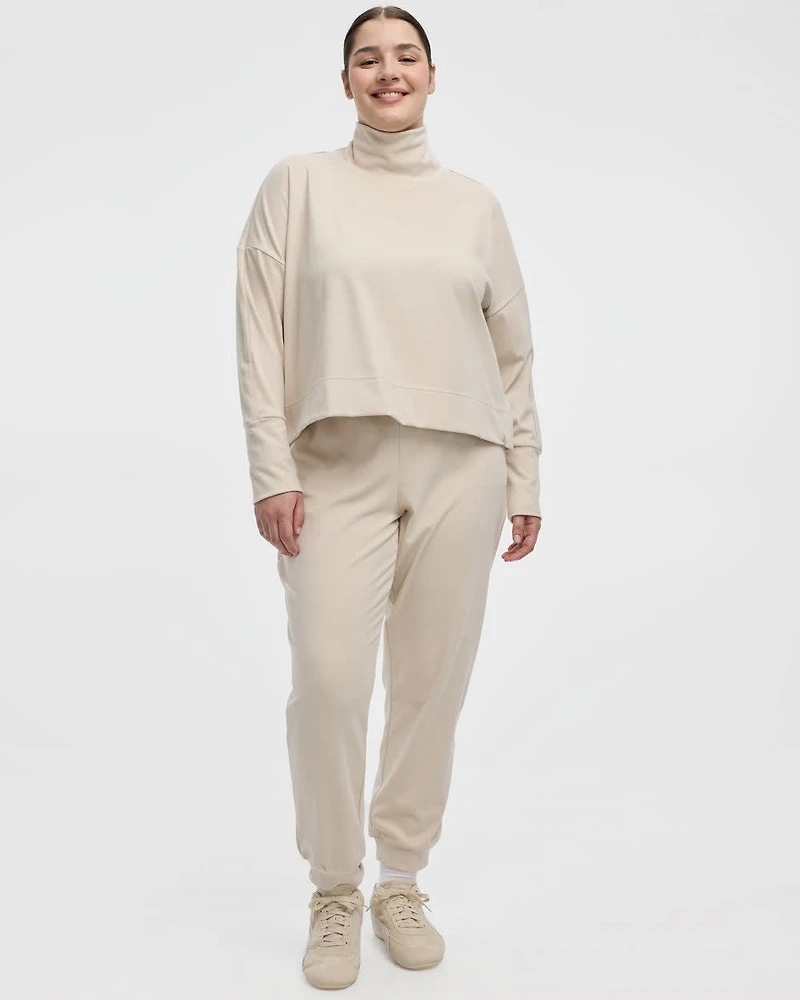 Long-Sleeve Mock-Neck Pullover - Hyba