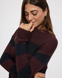 Long-Sleeve Crew-Neck Fluffy-Knit Sweater