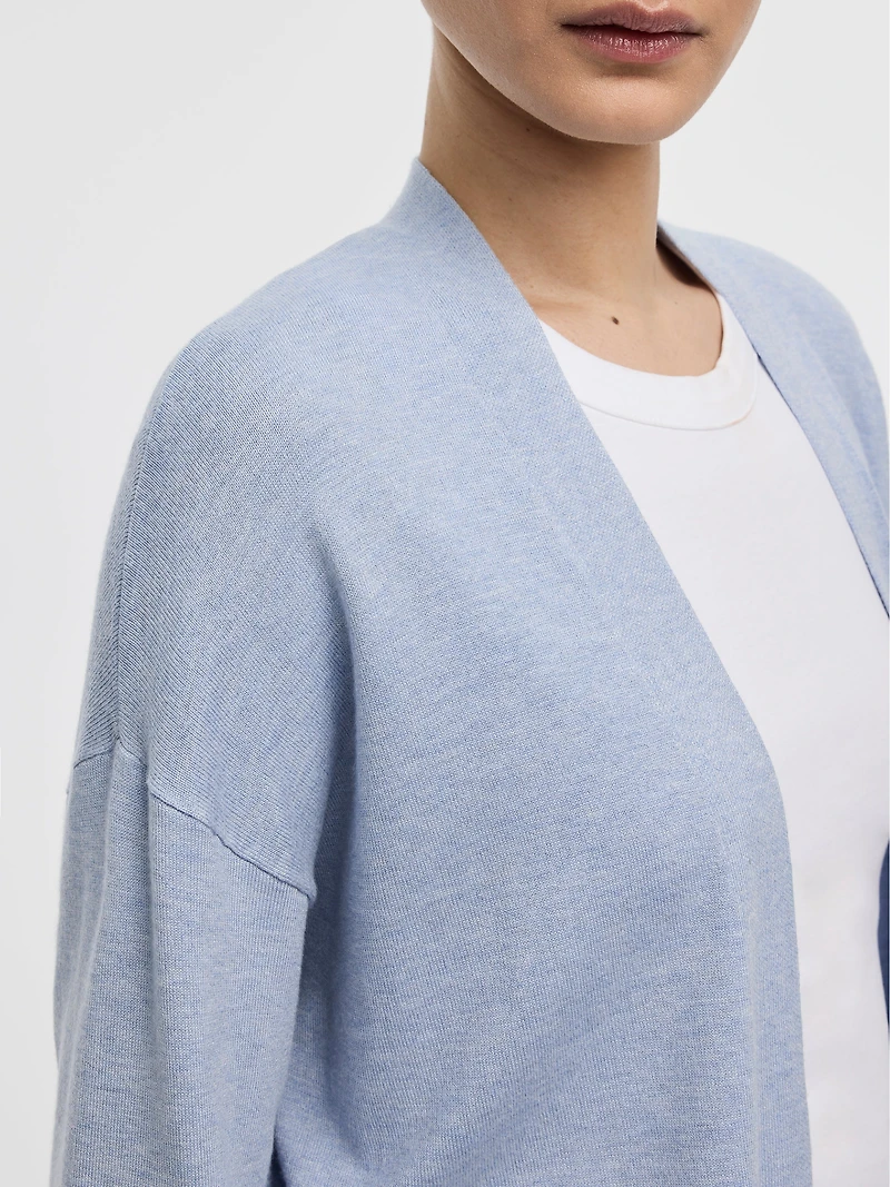 Cardigan ouvert à manches longues avec poches - R Essentiels