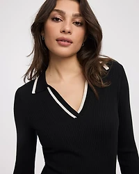 Robe midi moulante à col polo
