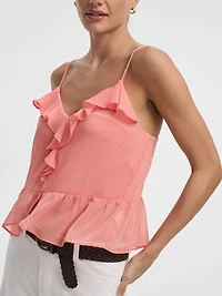 Camisole à col V volants