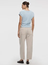 Haut à manches très courtes avec fronces latérales