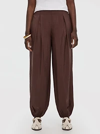 Balloon-Leg High-Rise Pull-On Pant