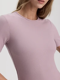 Long-Sleeve Crew-Neck Ribbed T-Shirt