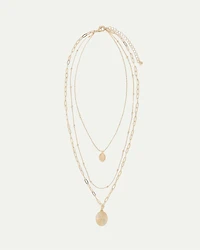 Multi-Chain Necklace with Round Pendants