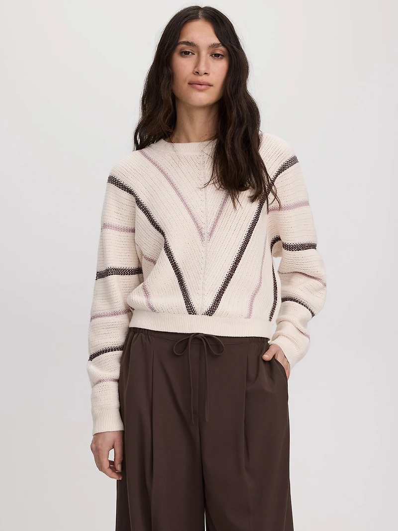 Pull à manches longues dolman et col rond
