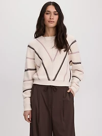 Pull à manches longues dolman et col rond