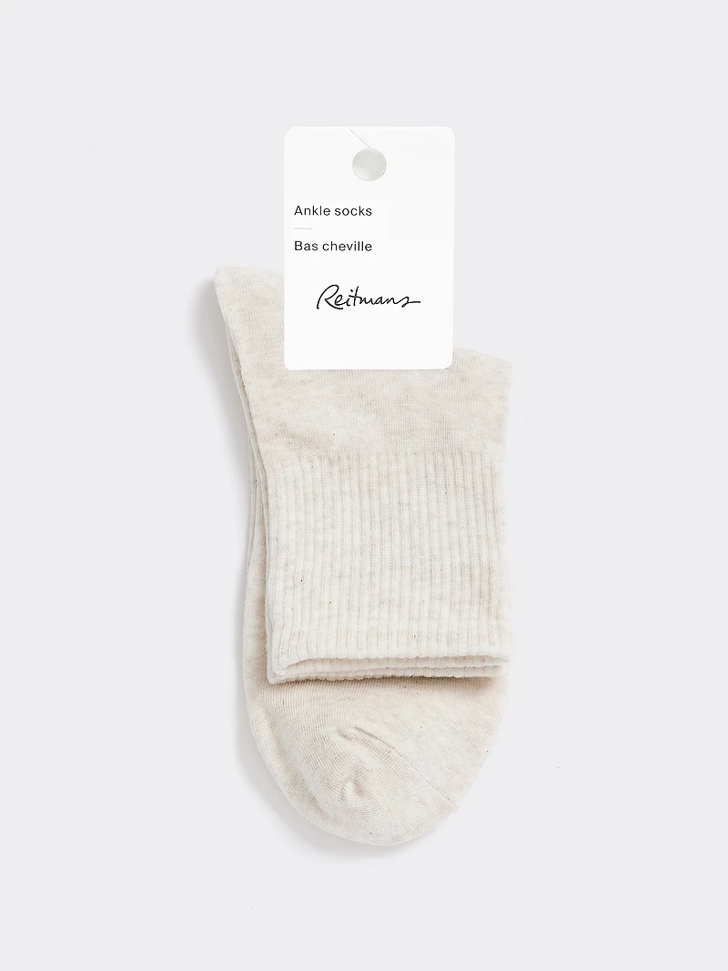 Ribbed Cotton Anklet Socks