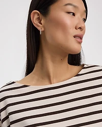 Long-Sleeve Boat-Neck Top