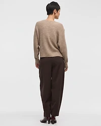 Long-Sleeve Boat-Neck Boxy Sweater with All-Over Sequins