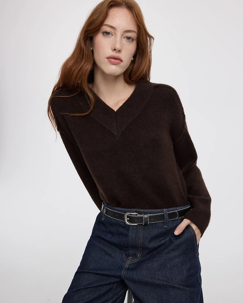 Long-Sleeve V-Neck Pullover