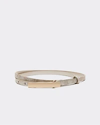 Skinny Faux-Leather Belt with Snakeskin pattern