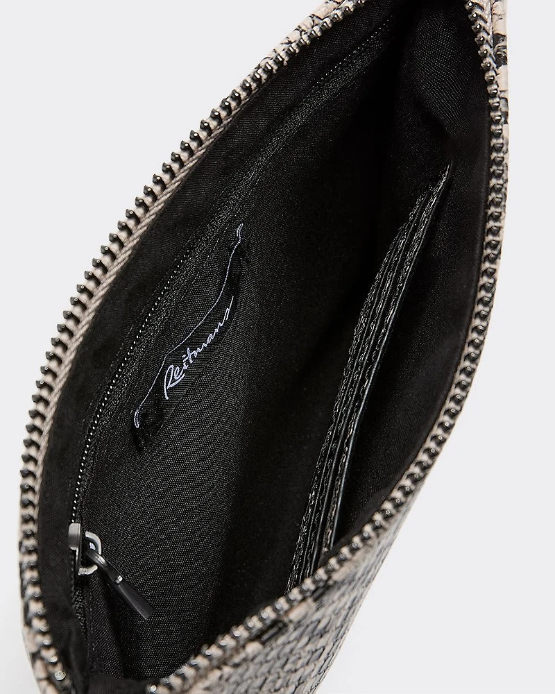 Pochette en faux cuir à motif peau de serpent