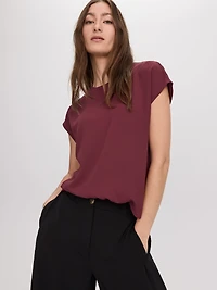 Short-Sleeve Crew-Neck Blouse