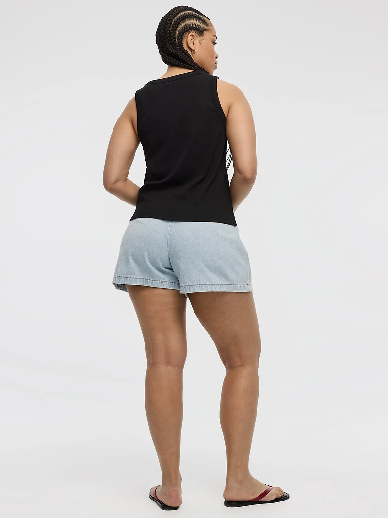 Camisole côtelée à col dégagé