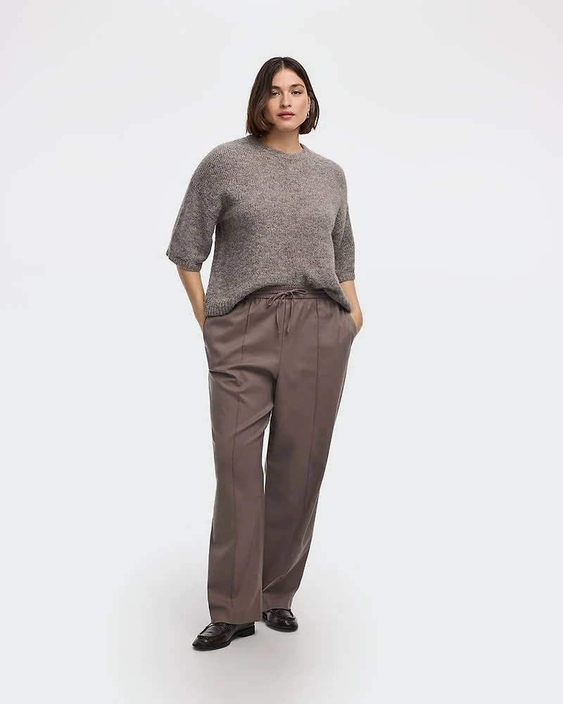 Straight-Leg Pintuck Pant