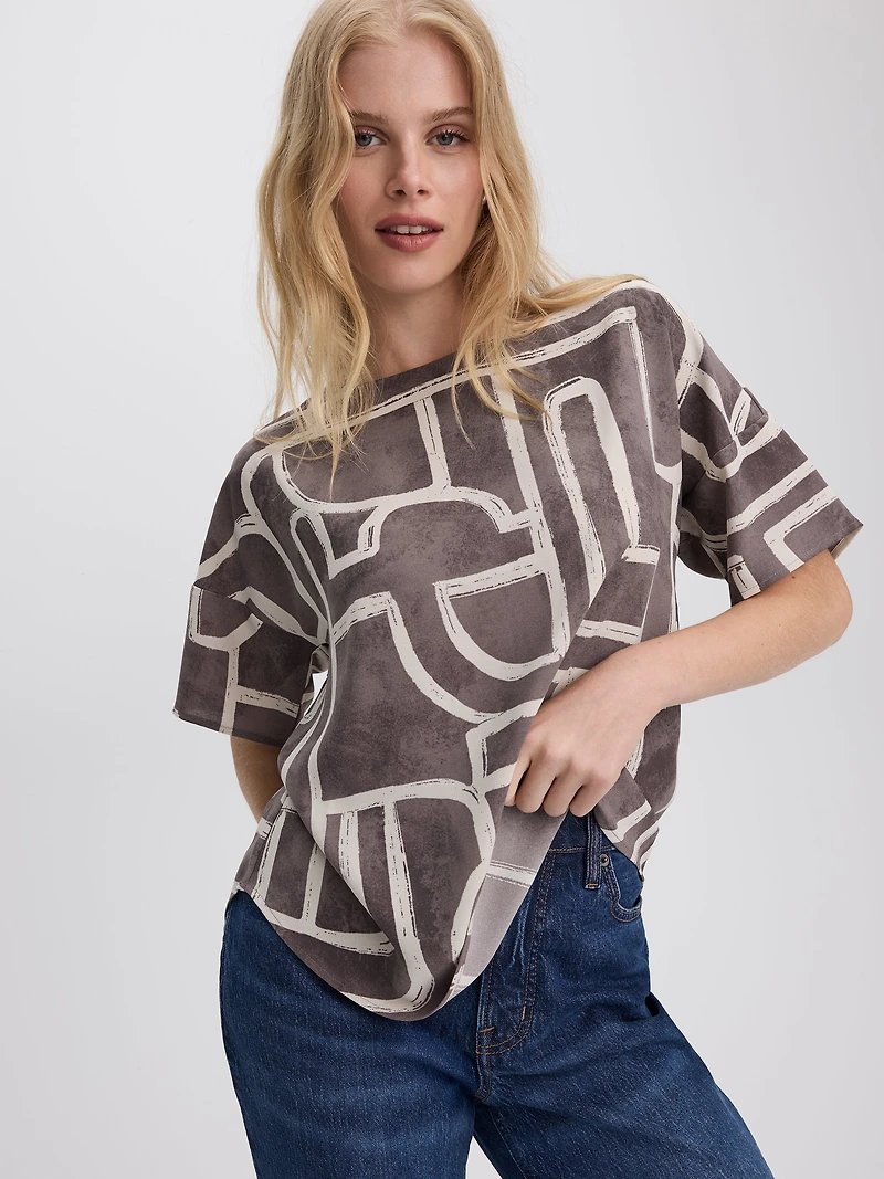 Crew-Neck T-Shirt Blouse
