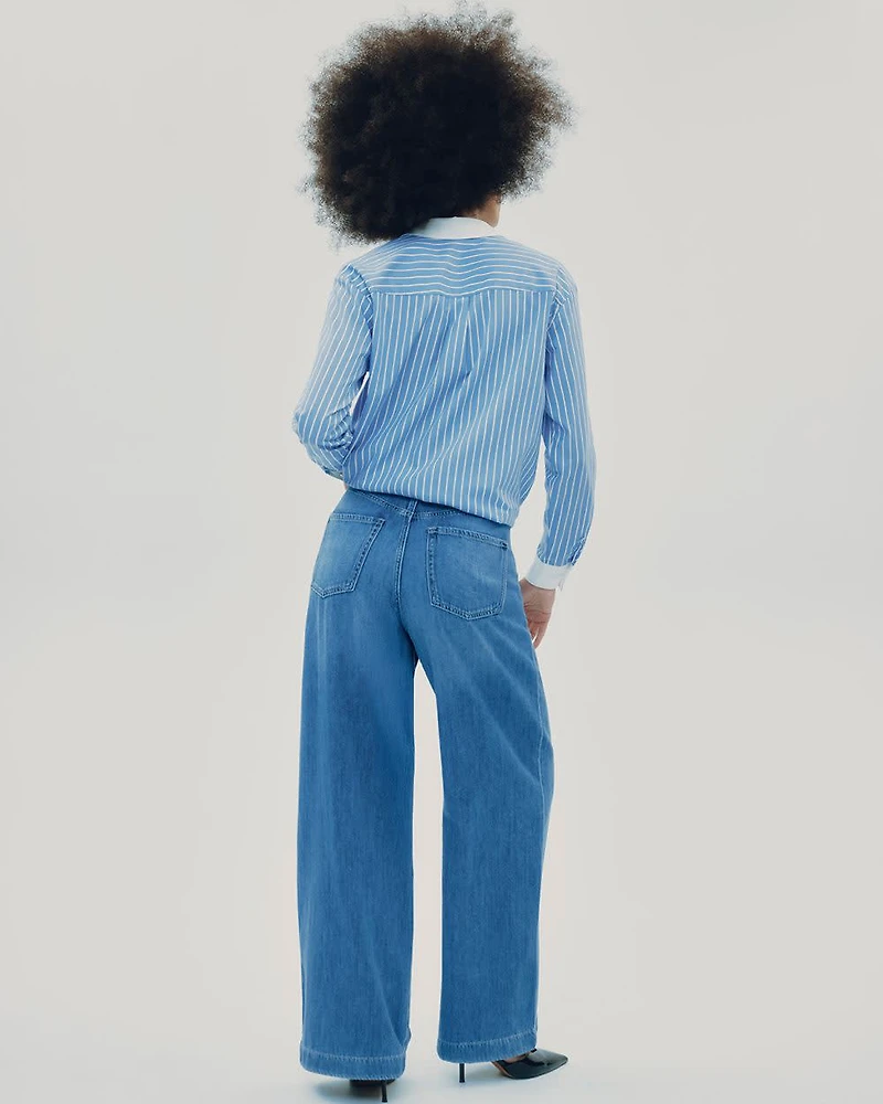 Wide-Leg High-Rise Jean