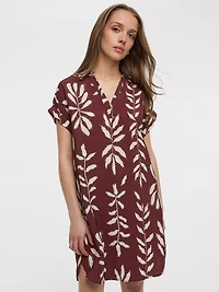 Robe droite à manches courtes