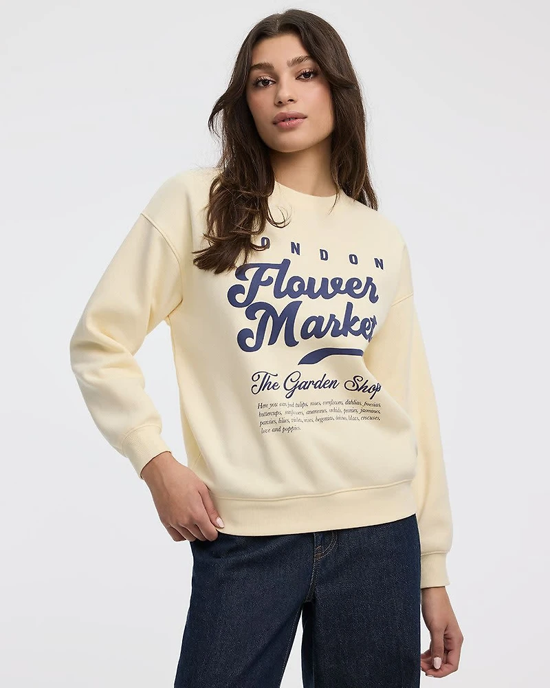 Long-Sleeve Crew-Neck Fleece Sweatshirt