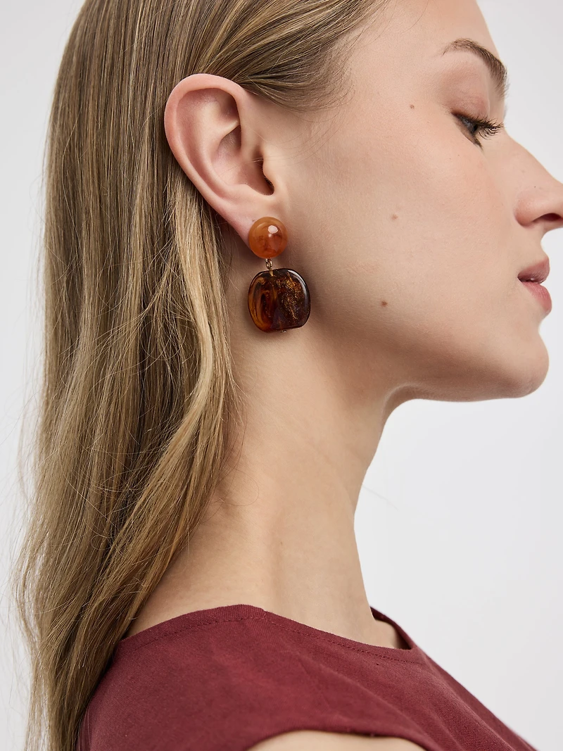 Boucles d'oreilles à pendentifs en résine