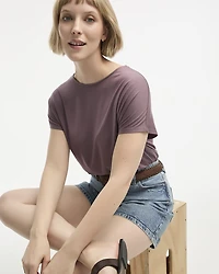 T-shirt à  manches courtes dolman et col bateau