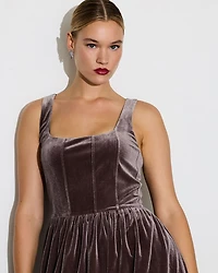 Sleeveless Bubble Mini Dress with Square Neckline