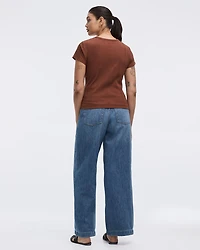 Fitted Crew-Neck Ribbed T-Shirt