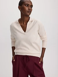 Pull à manches longues et col Johnny - R Essentiels