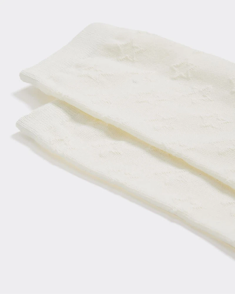 Crew Socks with Textured Stars