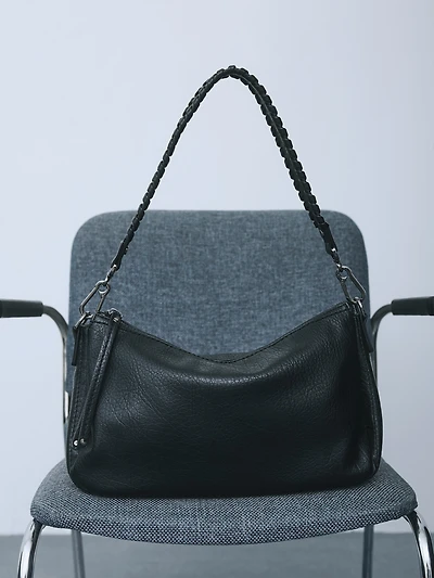 Faux-Leather Shoulder Bag