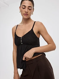 Camisole bimatière à col V