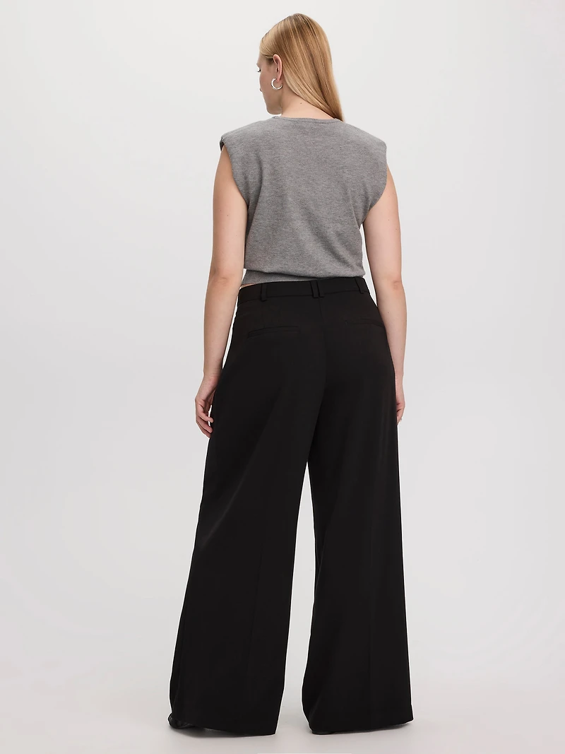 Pantalon à jambe large et taille haute - L’Intemporelle Coupe Courbes