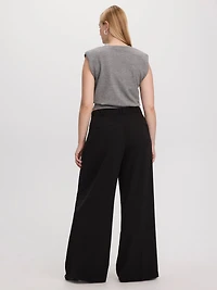 Pantalon à jambe large et taille haute - L’Intemporelle Coupe Courbes
