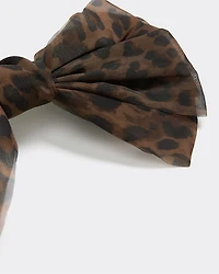 Hair Clip with Leopard Bow