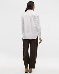 Long-Sleeve Poplin Shirt with Chest Pocket