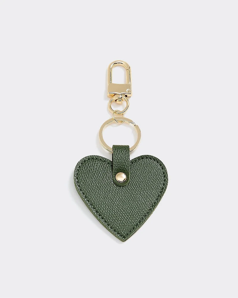 Faux Leather Heart Bag Charm
