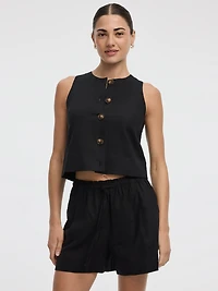 Débardeur en mélange de lin