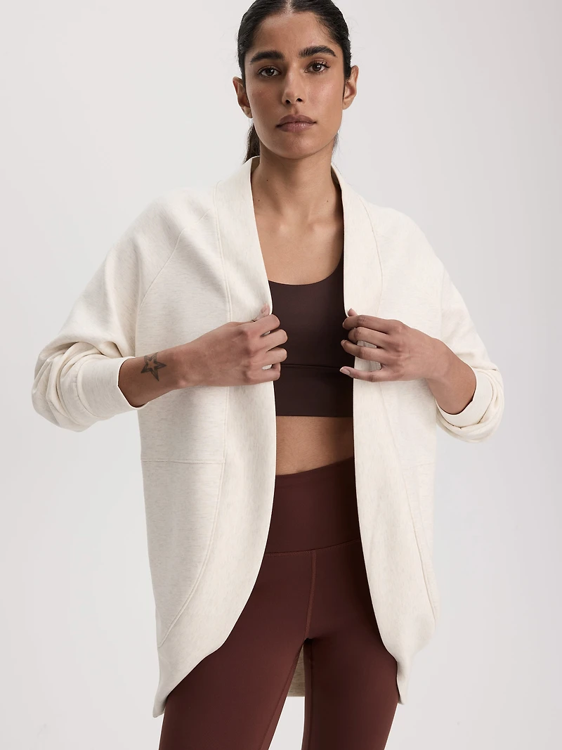Long-Sleeve Open Cardigan with Pockets - HYLUX Hyba