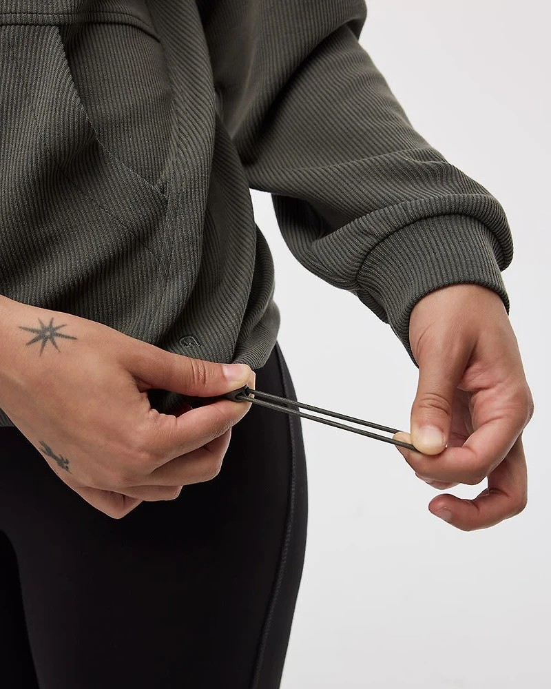 Pull en tricot ottoman à manches longues et col rond - Hyba