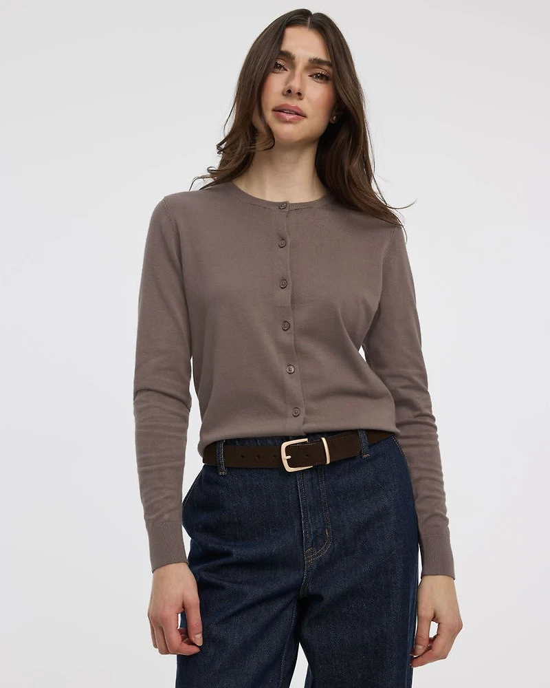 Crew-Neck Cardigan - R Essentials