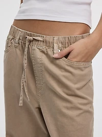 Pantalon à enfiler en mélange de lin jambe large