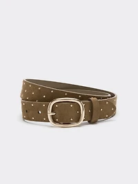 Studded Faux Suede Belt