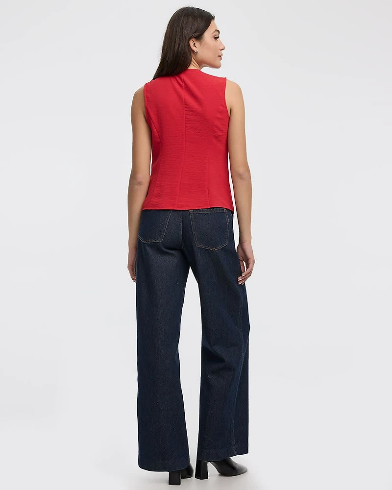 Sleeveless Crew-Neck Vest