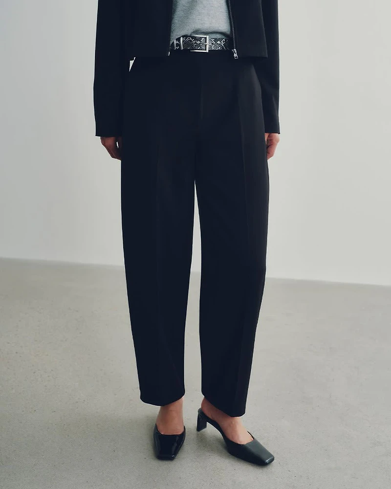 Mid-Rise Barrel Pants